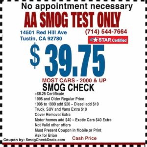 Smog Check Coupon Tustin