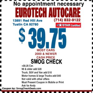 Smog Coupon Tustin